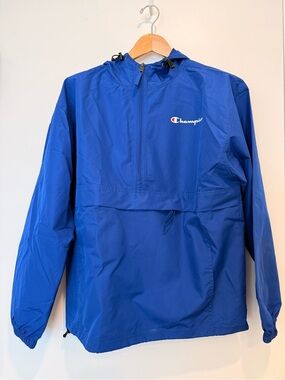 Champion Blue Pullover Windbreaker Jacket M